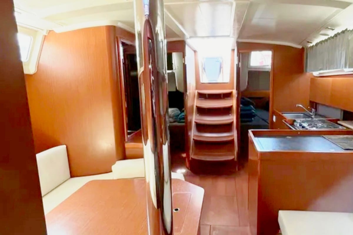 Salon of Black Lion, a Beneteau Oceanis 41.1 sailboat at Municipal Unit of Ellomenos, Greece