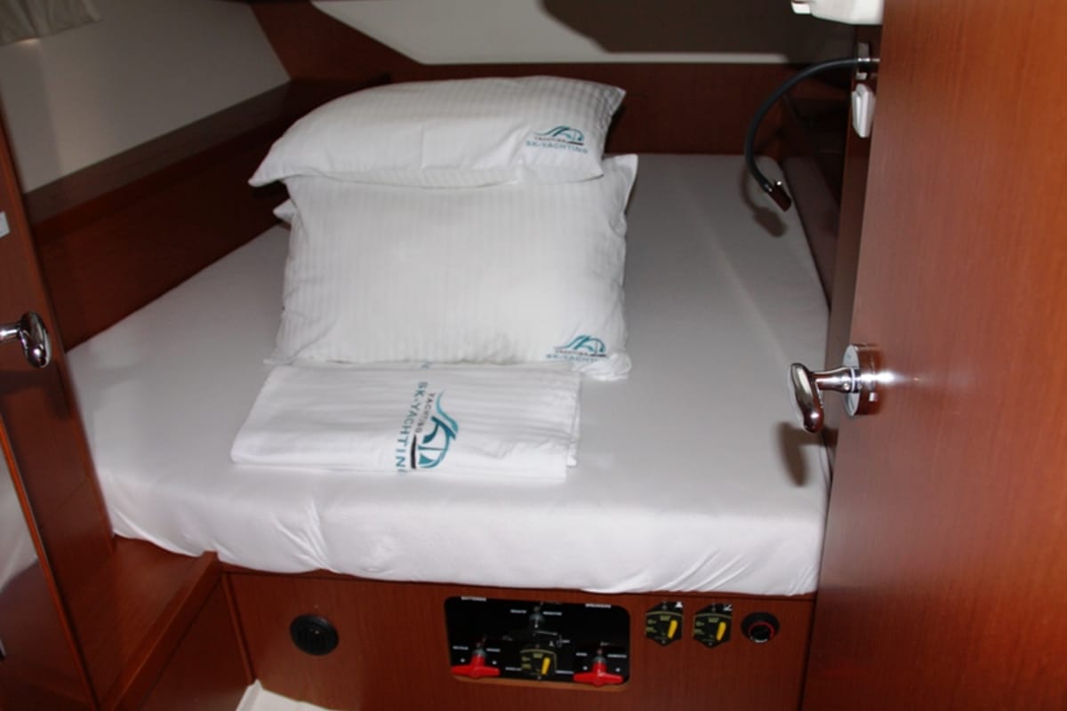 Cabin on Tonic, a Beneteau Oceanis 45 sailboat at Marmaris, Turkey