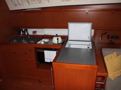 Galley of Tonic, a Beneteau Oceanis 45 sailboat at Marmaris, Turkey