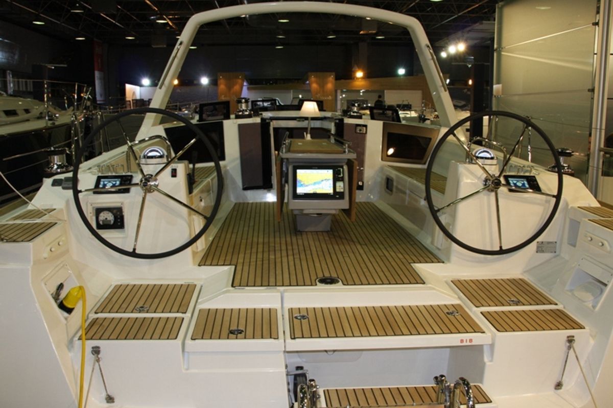 Cockpit of Tonic, a Beneteau Oceanis 45 sailboat at Marmaris, Turkey