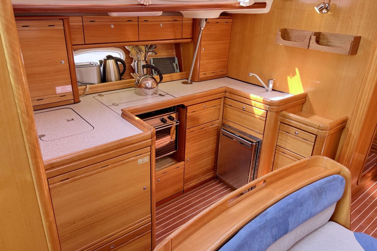 Galley of Foxi, a Bavaria 46 Cruiser sailboat at Heiligenhafen, Germany