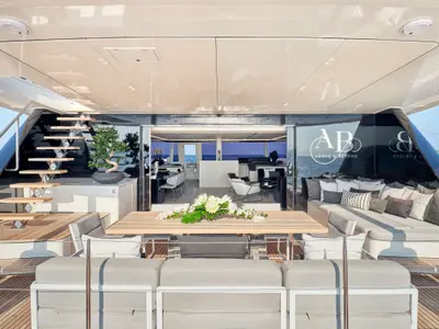 Above & Beyond, a Sunreef Yachts Sunreef 80 catamaran at Athens, Marina Delta Kallithea, Greece