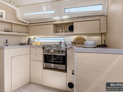 Galley of Namaka Ekolu, a Beneteau Oceanis 40.1 sailboat at Palma de Mallorca, Spain