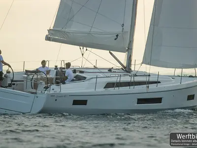 Exterior view of Namaka Ekolu, a Beneteau Oceanis 40.1 sailboat at Palma de Mallorca, Spain
