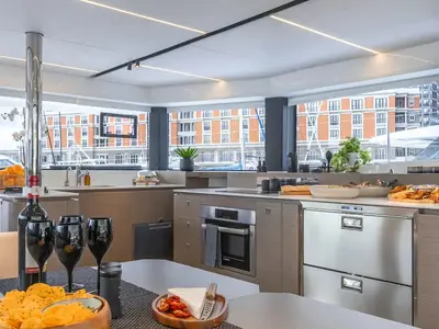 Galley of Sunsail 465 Premium, a Leopard 46 catamaran at Road Town, British Virgin Islands