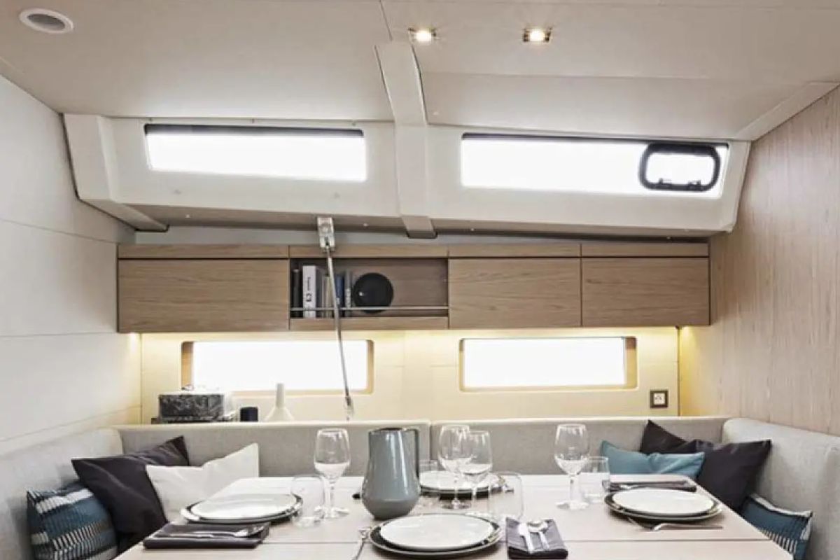 Salon of Oceanis 461/3/3 Premium, a Beneteau Oceanis 461 sailboat at Dubrovnik, Croatia