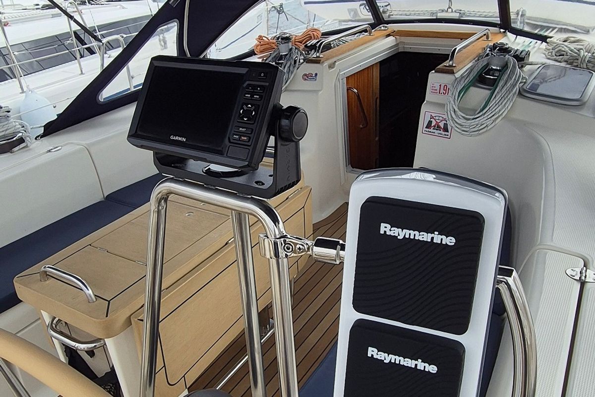 Cabin on Flipper I, a Bavaria 44 sailboat at Jezera, Croatia