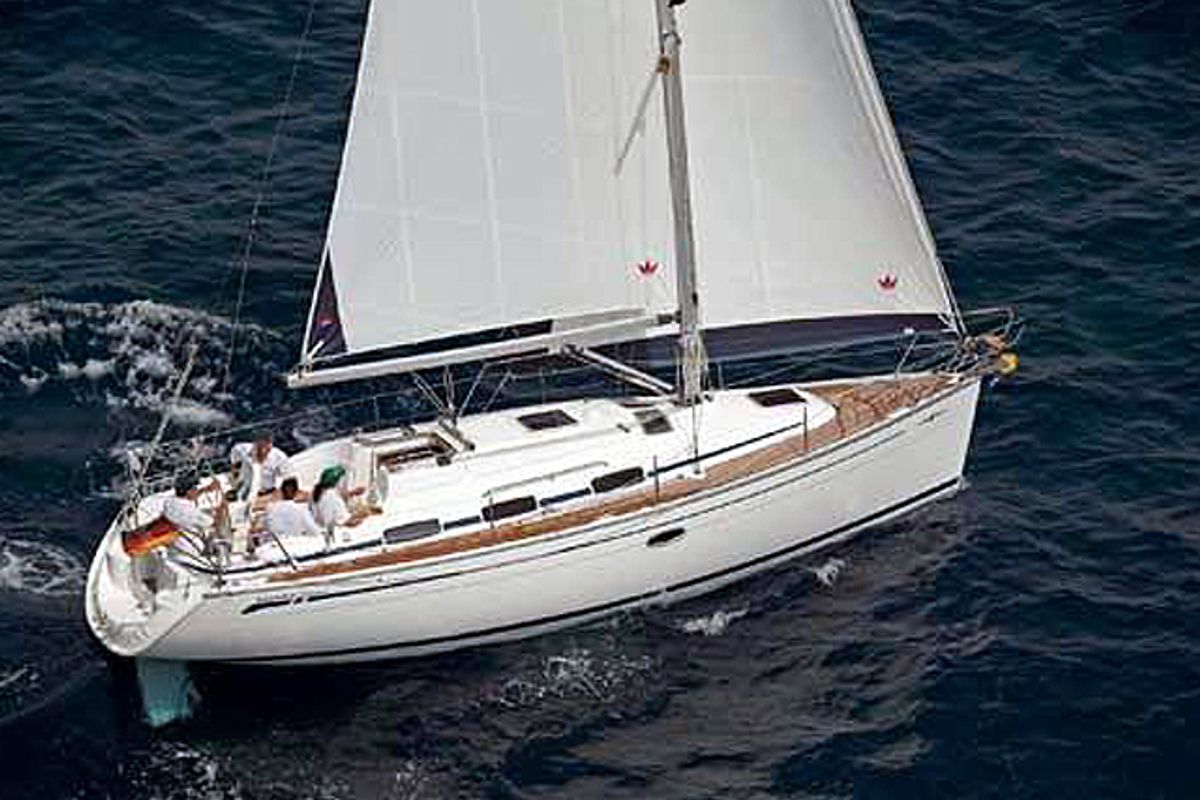 Exterior view of CATHERINE, a Bavaria 33 Cruiser sailboat at Grad Trogir, Croatia
