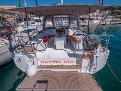 Cockpit of Mamma Mia, a Beneteau Oceanis 40.1 sailboat at Split, Croatia