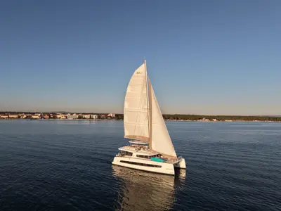 Exterior view of Angelina, a Bali 5.8 catamaran at Grad Trogir, Croatia