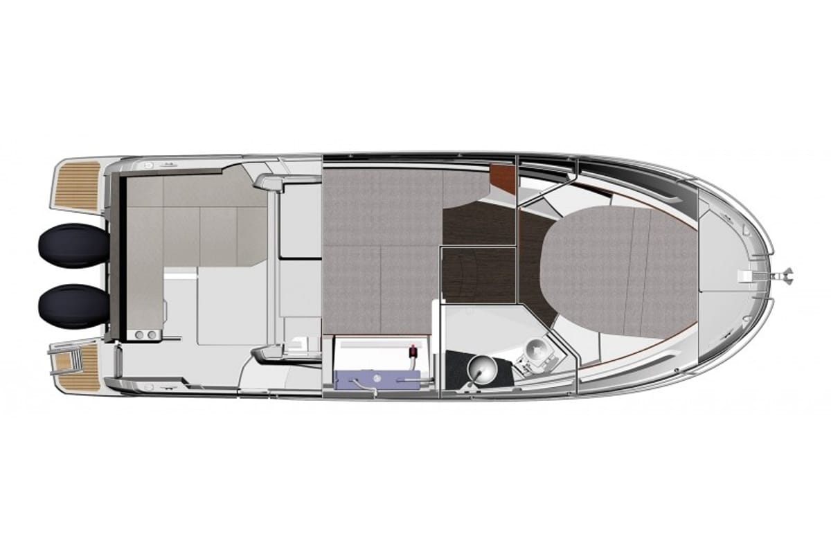 Deck of Ema, a Jeanneau Merry Fisher 895 motorboat at Split, Croatia