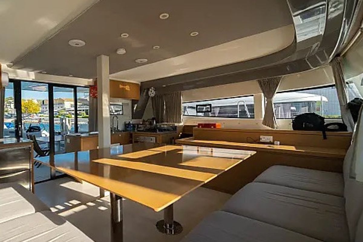 Salon of Faros, a Excess 15 catamaran at Seget Donji, Croatia