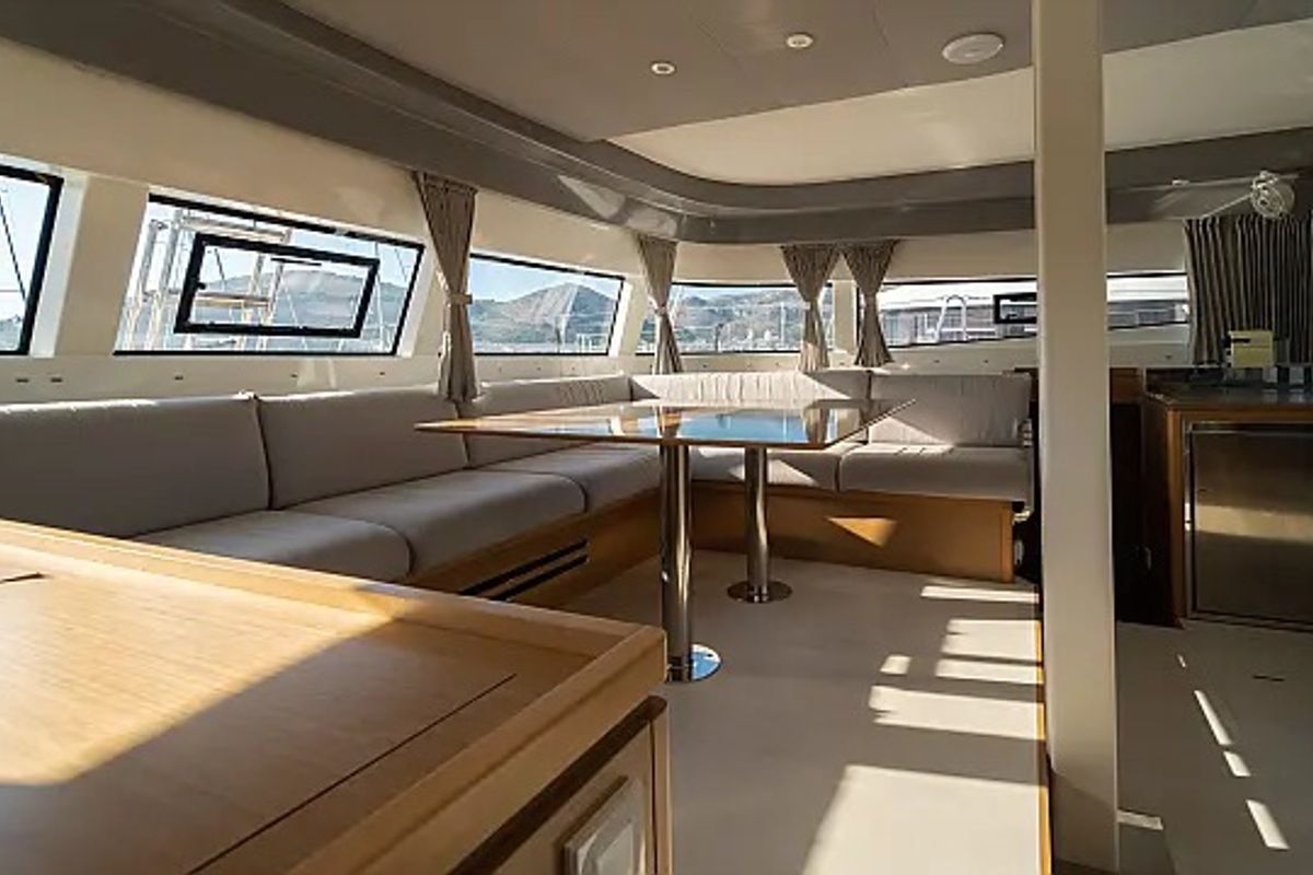 Salon of Faros, a Excess 15 catamaran at Seget Donji, Croatia