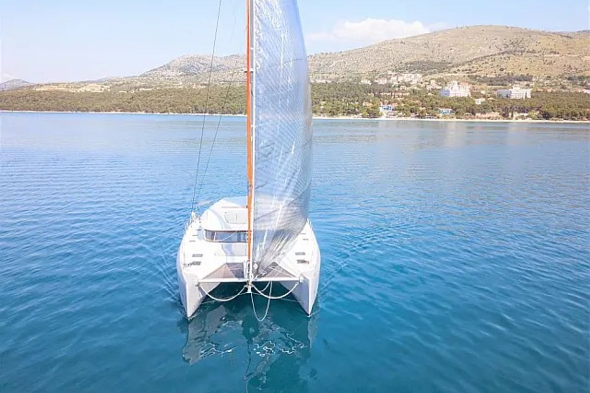 Exterior view of Faros, a Excess 15 catamaran at Seget Donji, Croatia