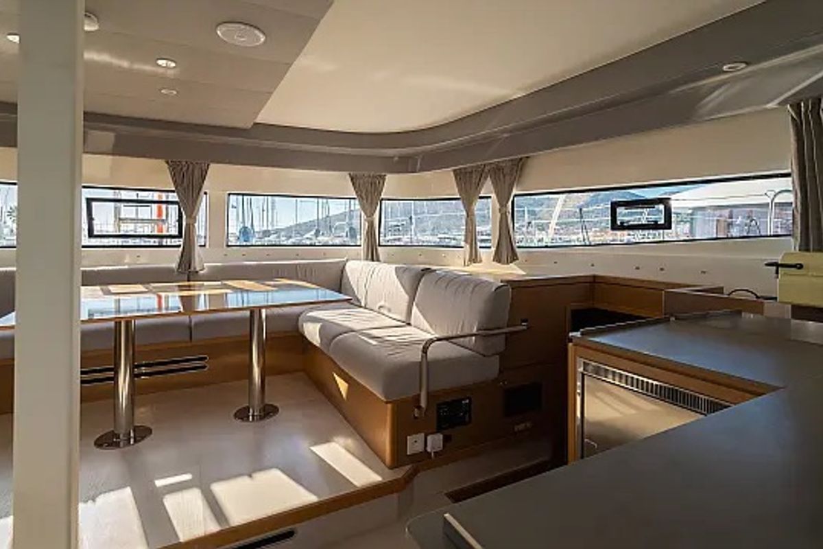 Salon of Faros, a Excess 15 catamaran at Seget Donji, Croatia