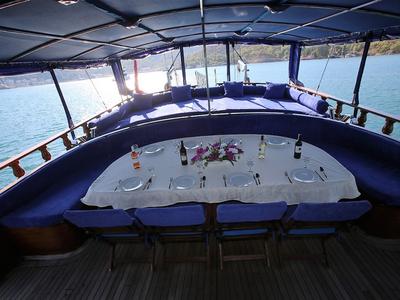 Deck of Semercioglu, a Custom Made Semercioglu yacht at Fethiye, Turkey