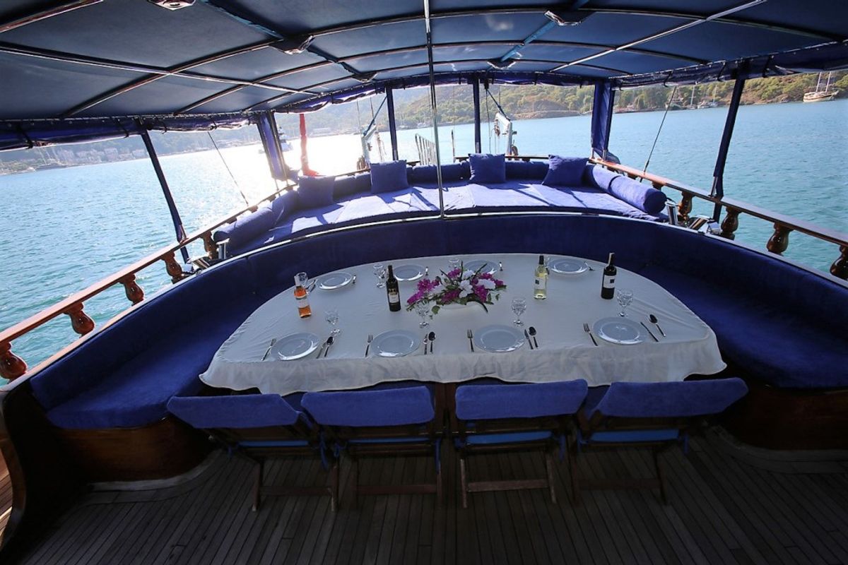 Deck of Semercioglu, a Custom Made Semercioglu yacht at Fethiye, Turkey