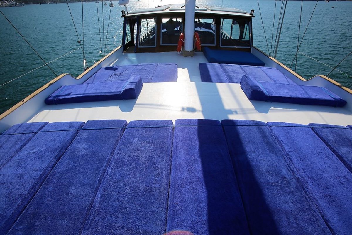 Deck of Semercioglu, a Custom Made Semercioglu yacht at Fethiye, Turkey
