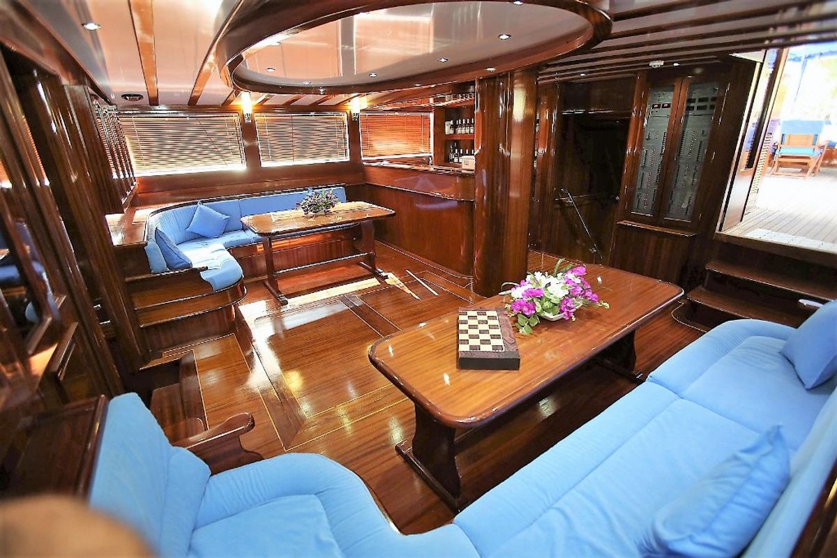 Salon of Semercioglu, a Custom Made Semercioglu yacht at Fethiye, Turkey