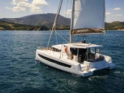 Exterior view of Stella Maris, a Bali 4.2 catamaran at Municipal Unit of Lefkada, Greece