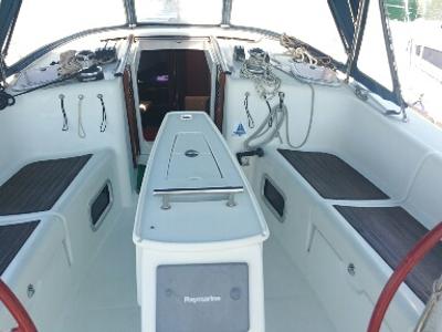 Cockpit of Tiamo, a Beneteau Oceanis 43 sailboat at Municipal Unit of Lefkada, Greece