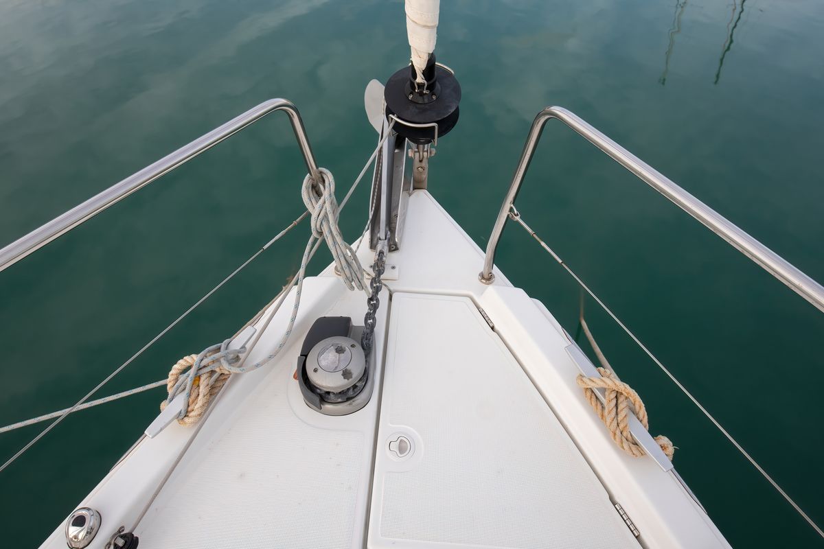 Deck of Gea, a Beneteau Oceanis 40.1 sailboat at Salerno, Italy