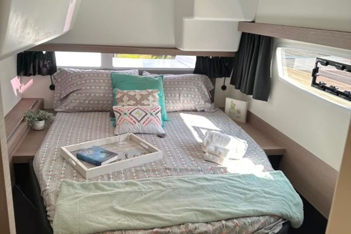 Cabin on Sea Magik, a Fountaine Pajot Isla 40 catamaran at Charlotte Amalie, United States
