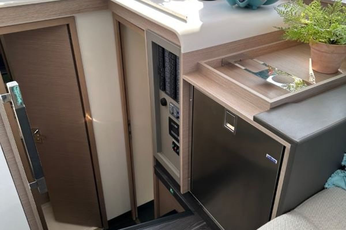 Galley of Sea Magik, a Fountaine Pajot Isla 40 catamaran at Charlotte Amalie, United States