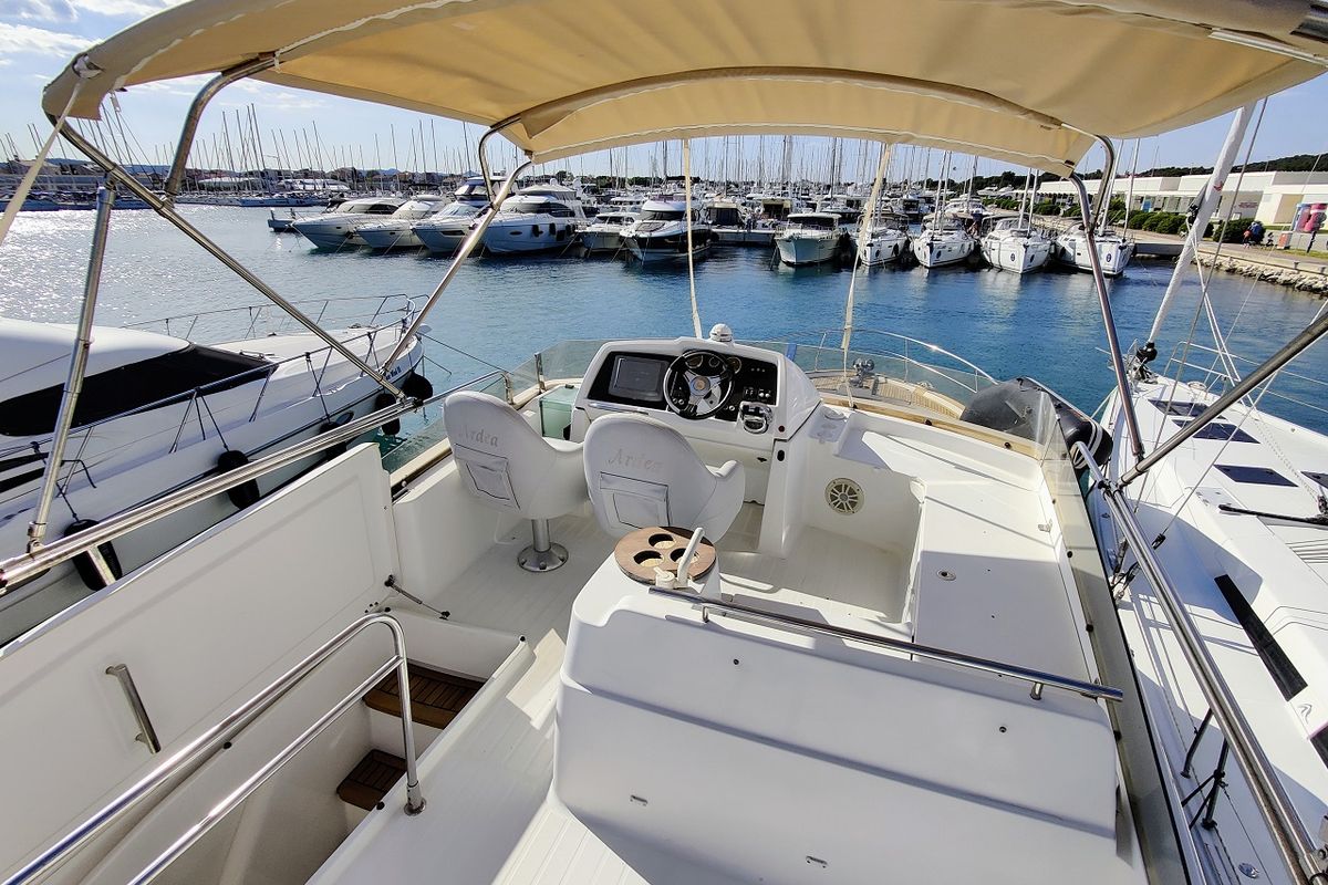 Cockpit of Ardea, a Beneteau Antares 13,80 yacht at Općina Sukošan, Croatia