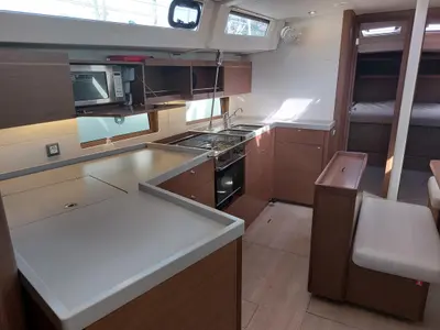 Galley of Kalmi, a Beneteau Oceanis 46.1 sailboat at Lavreotiki Municipal Unit, Greece