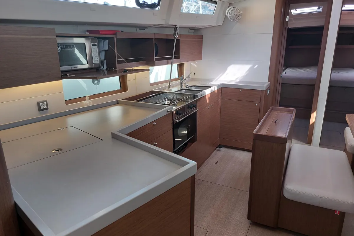 Galley of Kalmi, a Beneteau Oceanis 46.1 sailboat at Lavreotiki Municipal Unit, Greece