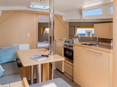 Salon of Zomer, a Beneteau Oceanis 35 sailboat at Yerseke, Netherlands