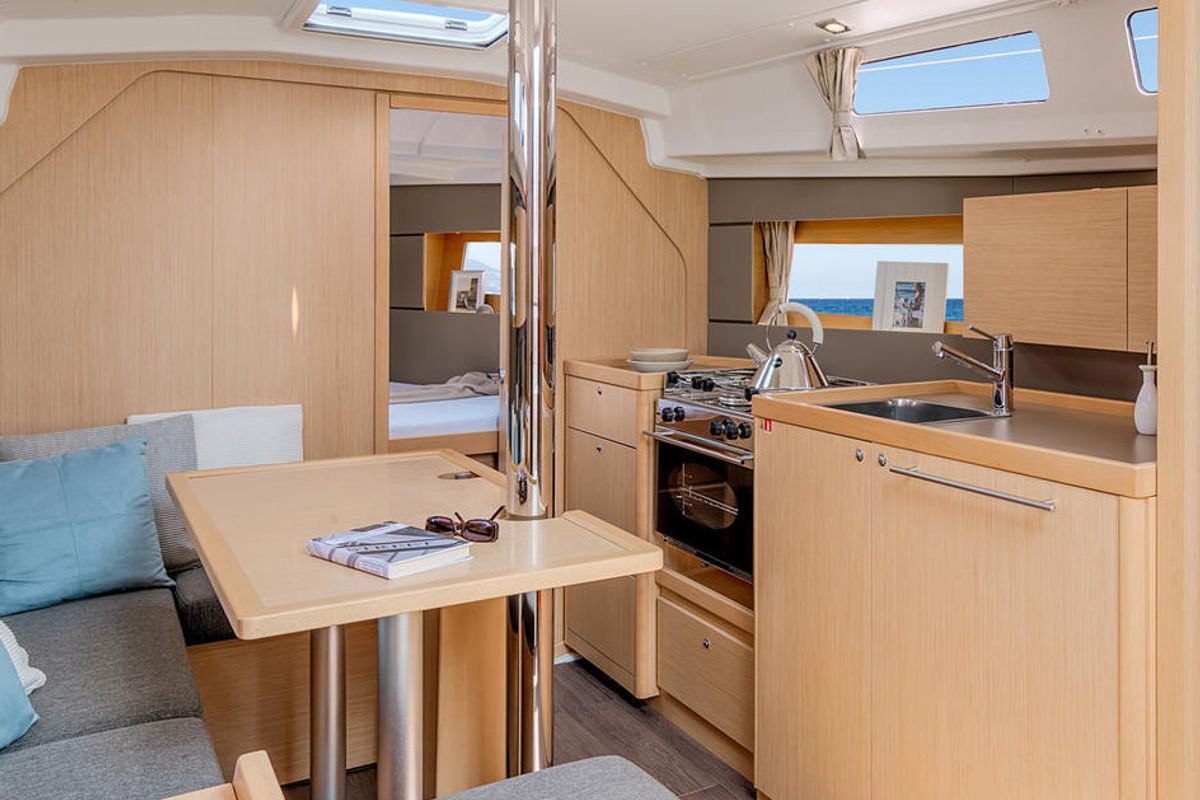Salon of Zomer, a Beneteau Oceanis 35 sailboat at Yerseke, Netherlands