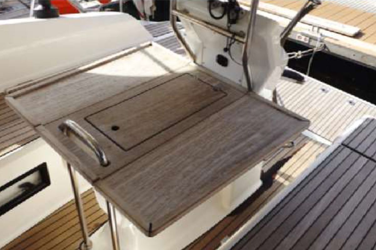 Deck of KIWI, a Bavaria Cruiser 36 sailboat at Kalkara, Malta