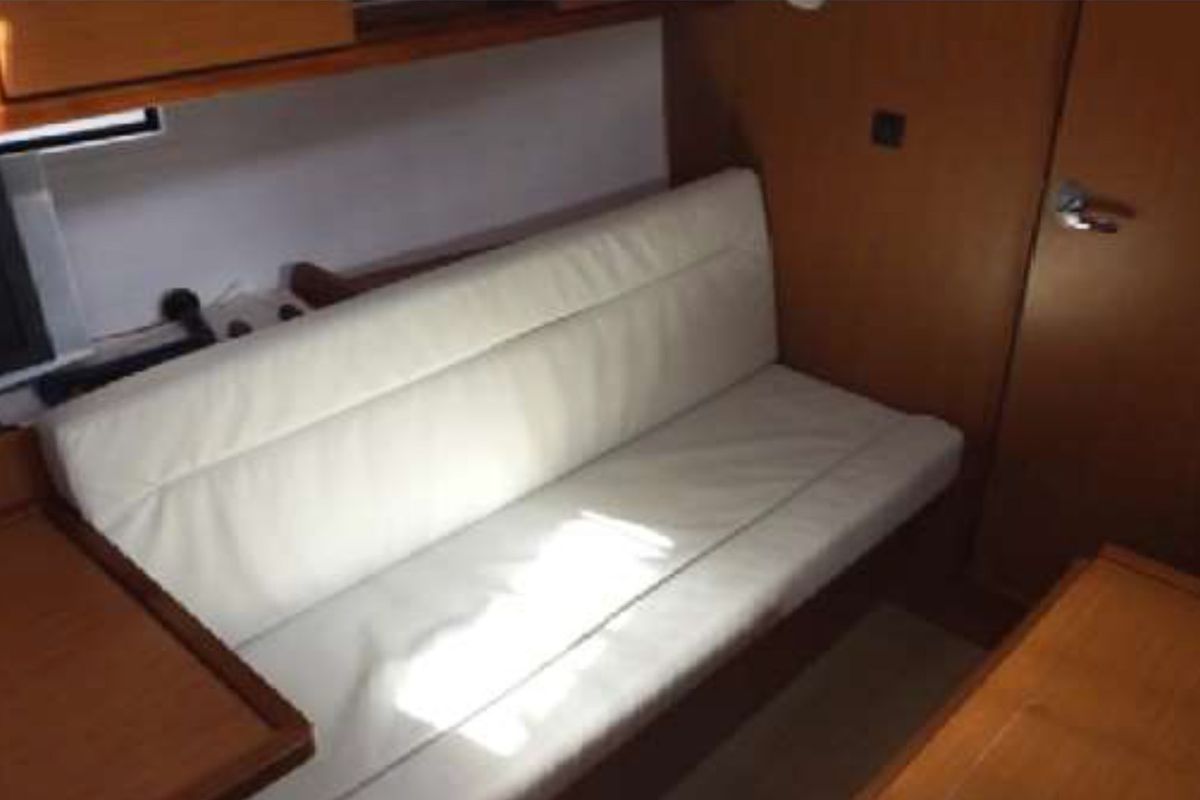 Salon of KIWI, a Bavaria Cruiser 36 sailboat at Kalkara, Malta