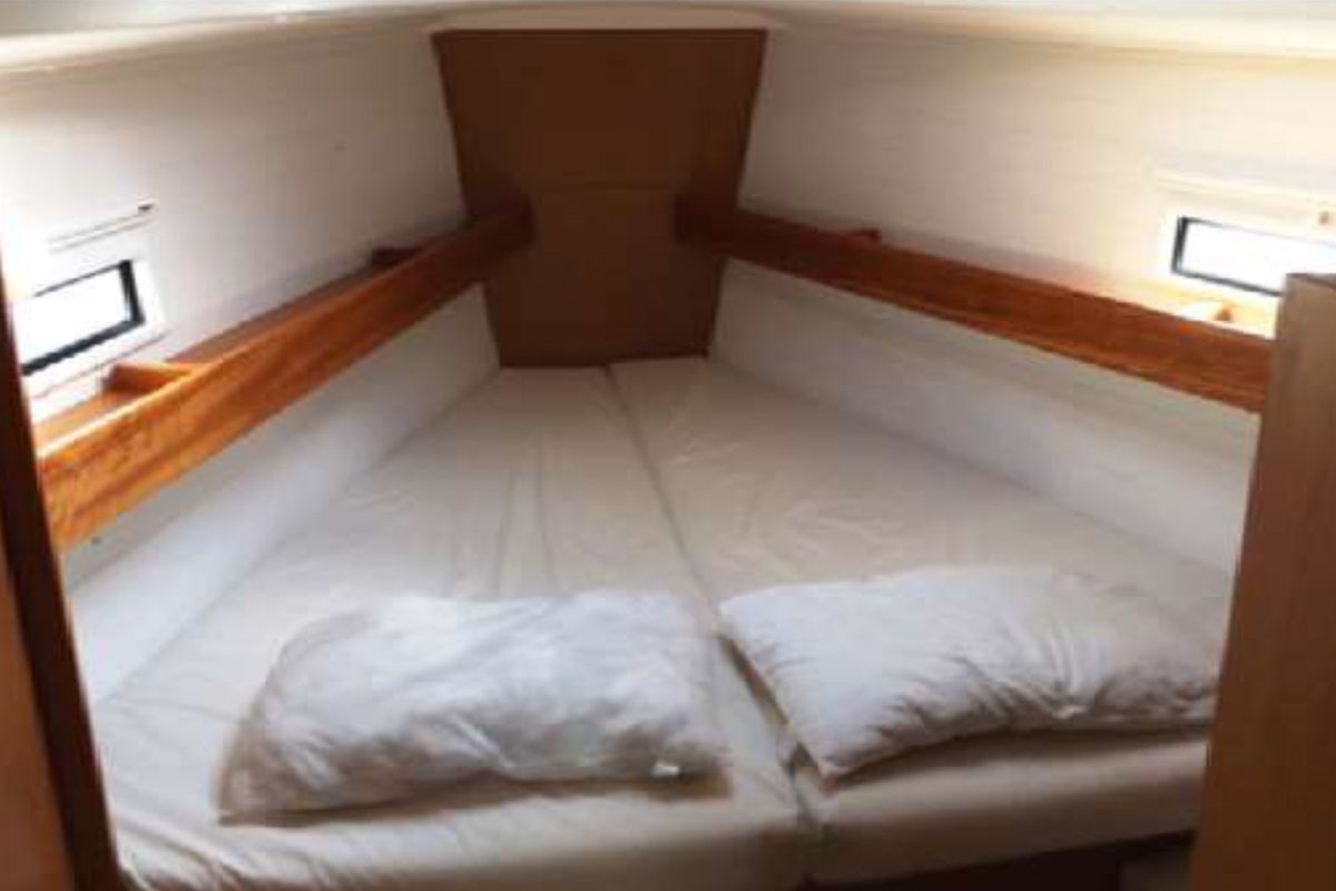 Cabin on KIWI, a Bavaria Cruiser 36 sailboat at Kalkara, Malta