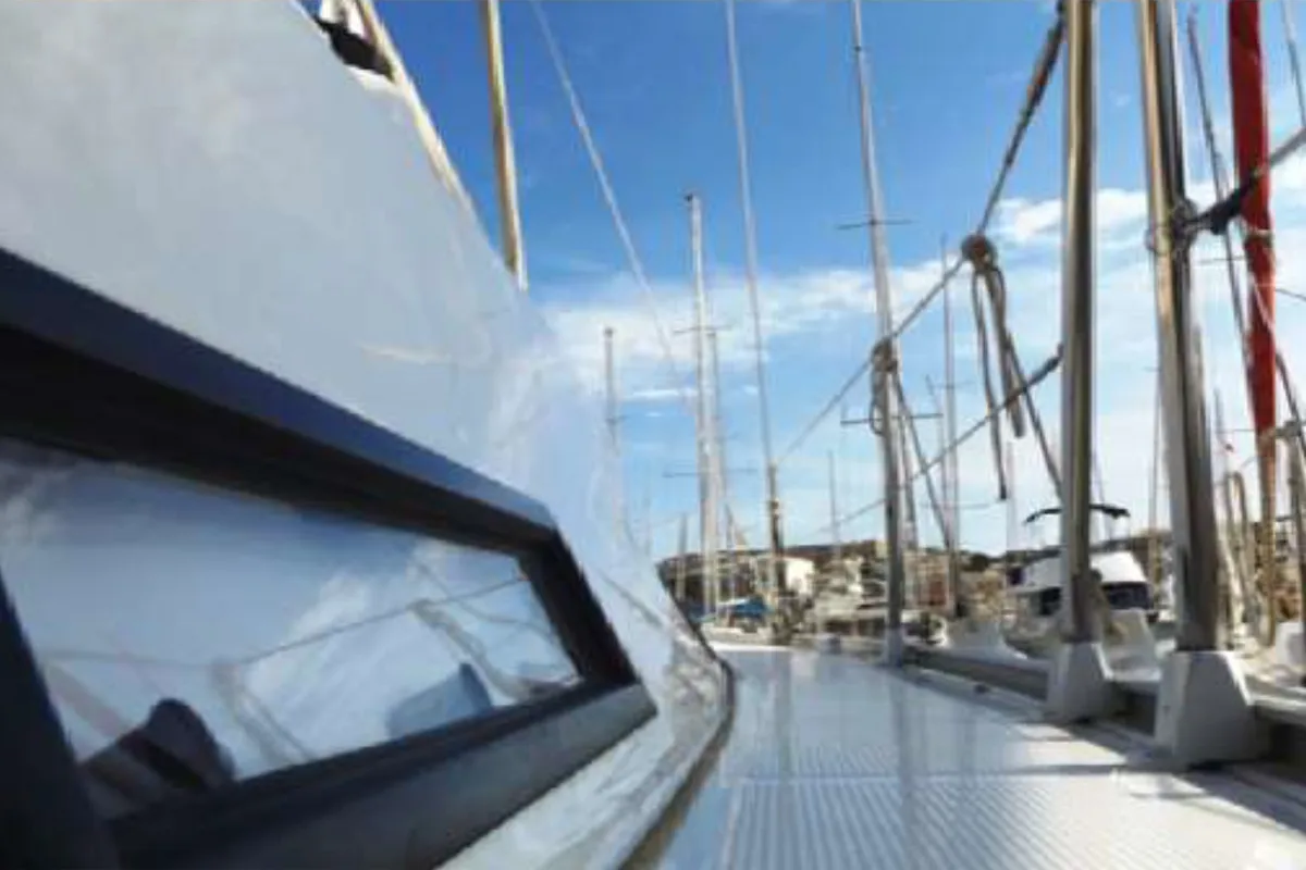 Deck of KIWI, a Bavaria Cruiser 36 sailboat at Kalkara, Malta
