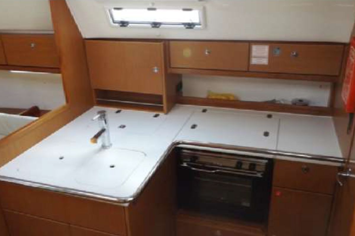 Galley of KIWI, a Bavaria Cruiser 36 sailboat at Kalkara, Malta