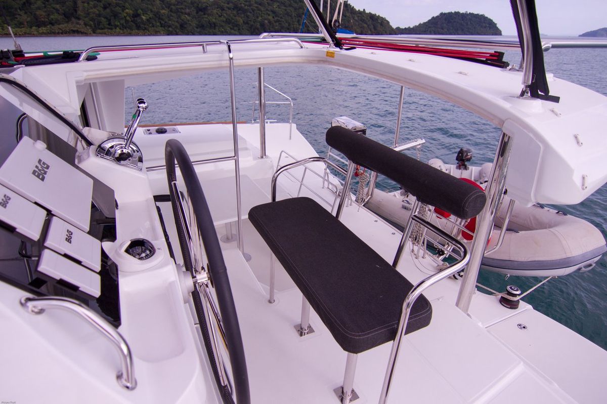 Cockpit of Anastasia, a Lagoon 400 S2 catamaran at Baan Salak Phet, Thailand