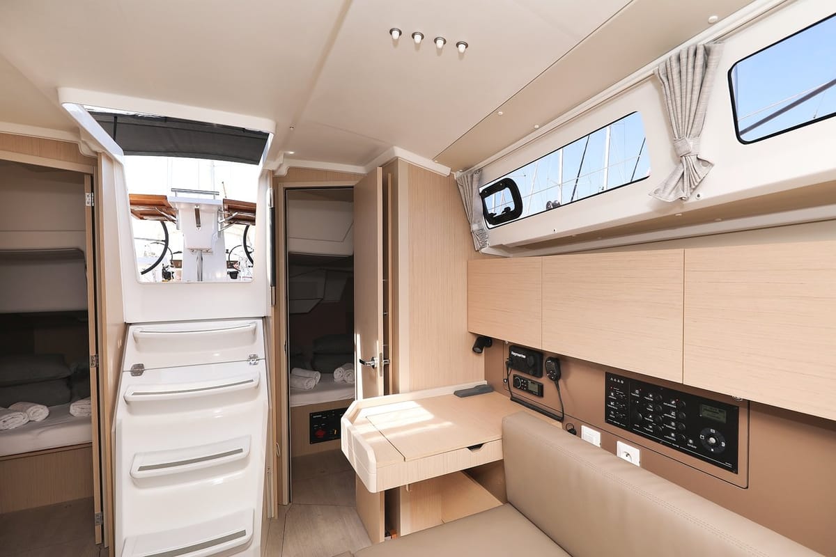 Salon of Aris, a Beneteau Oceanis 35.1 sailboat at Grad Biograd na Moru, Croatia