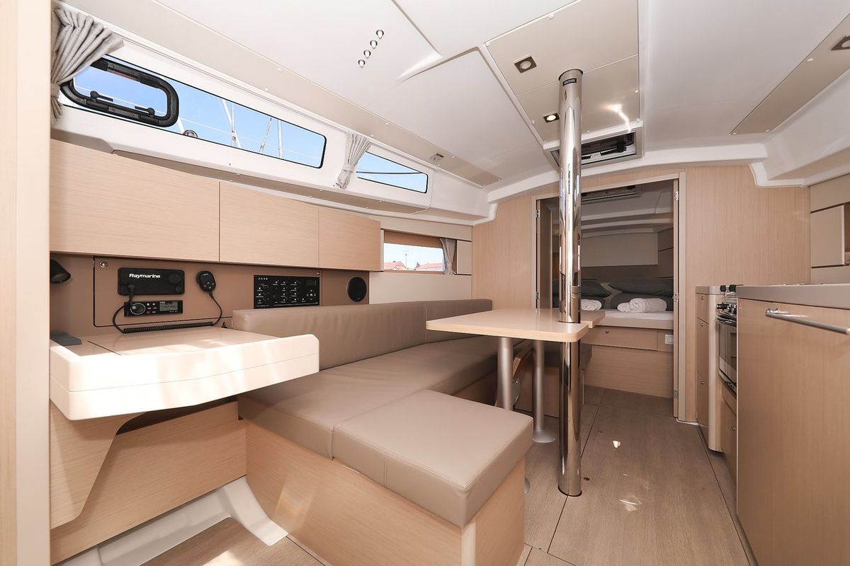 Salon of Aris, a Beneteau Oceanis 35.1 sailboat at Grad Biograd na Moru, Croatia