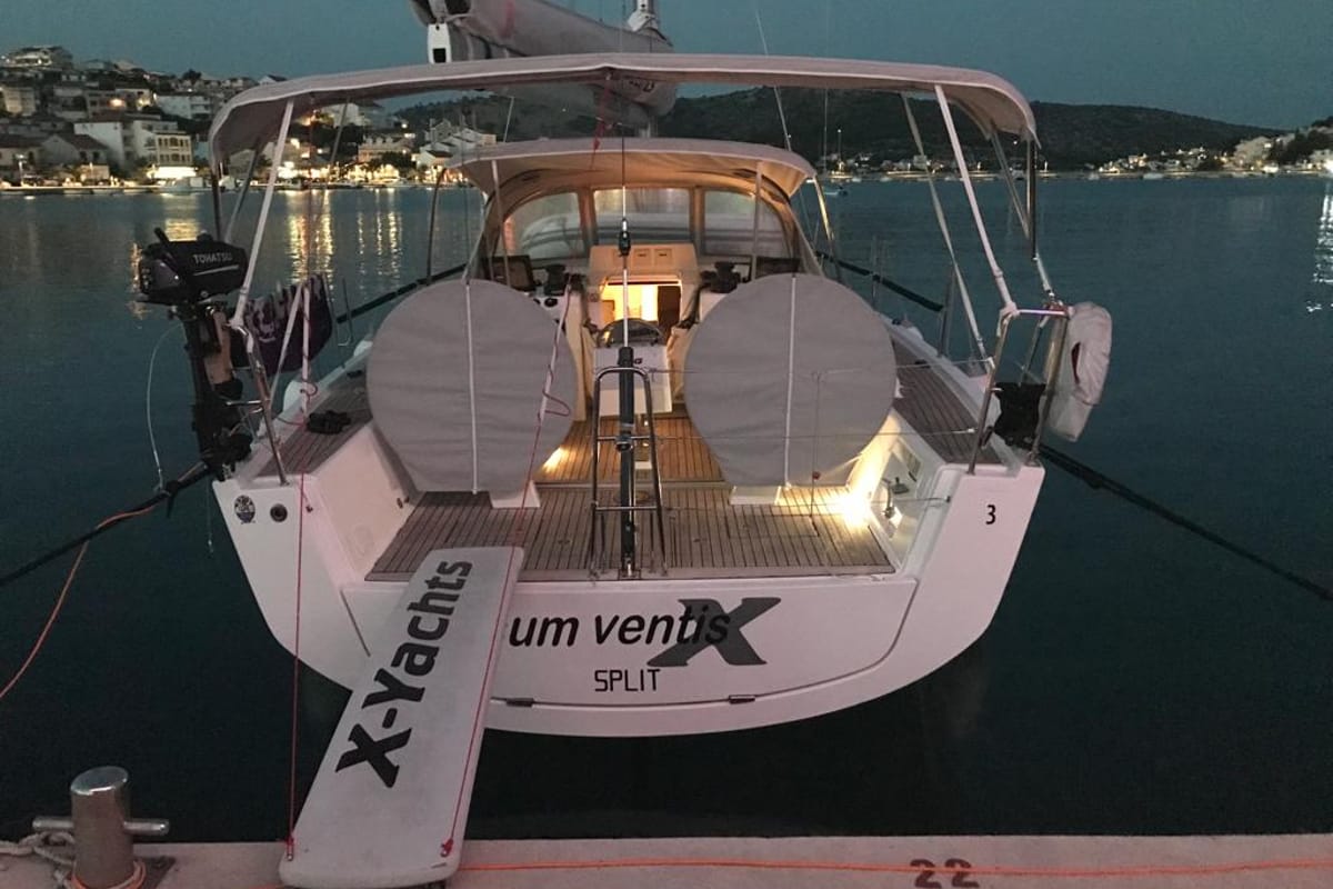 Cockpit of Cum Ventis, a X-Yachts X4³ sailboat at Općina Rogoznica, Croatia