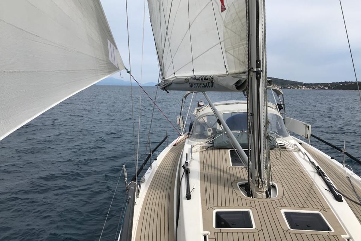 Deck of Cum Ventis, a X-Yachts X4³ sailboat at Općina Rogoznica, Croatia