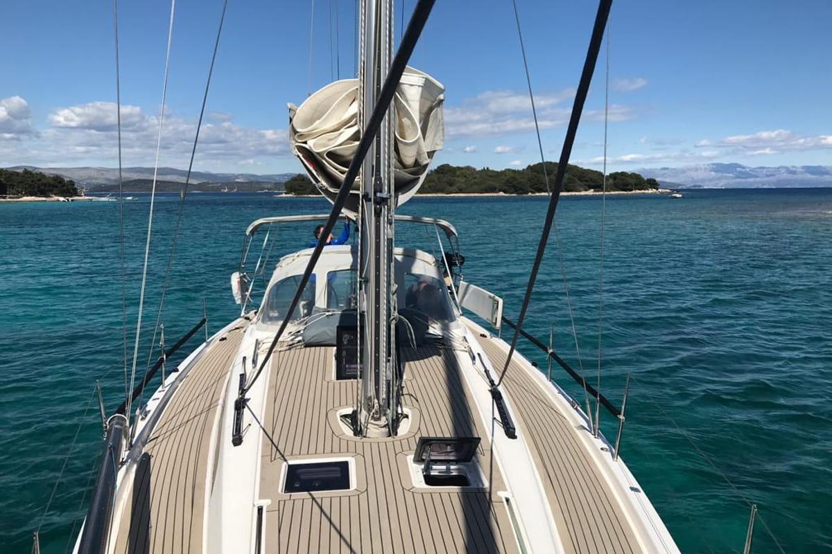 Deck of Cum Ventis, a X-Yachts X4³ sailboat at Općina Rogoznica, Croatia