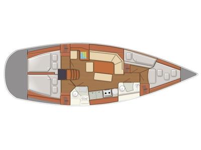 Floor plan of Klara, a Delphia Yachts Delphia 40 sailboat at Harstad, Norway