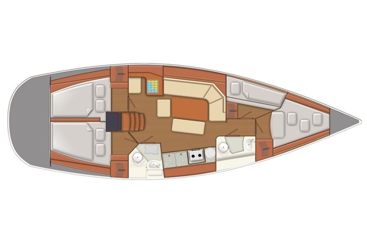 Floor plan of Klara, a Delphia Yachts Delphia 40 sailboat at Harstad, Norway
