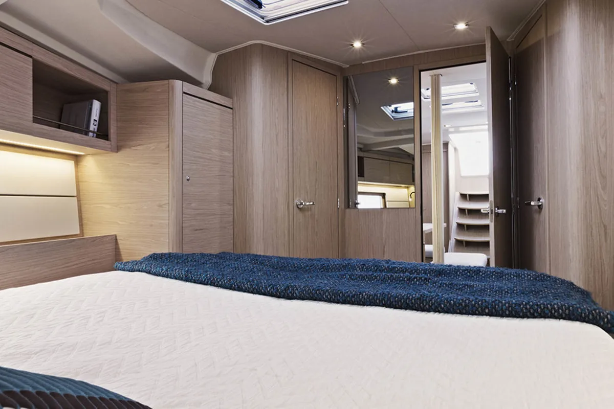 Cabin on Sunsail 46 Mon Classic, a Beneteau Oceanis 46 sailboat at Gouvia, Greece