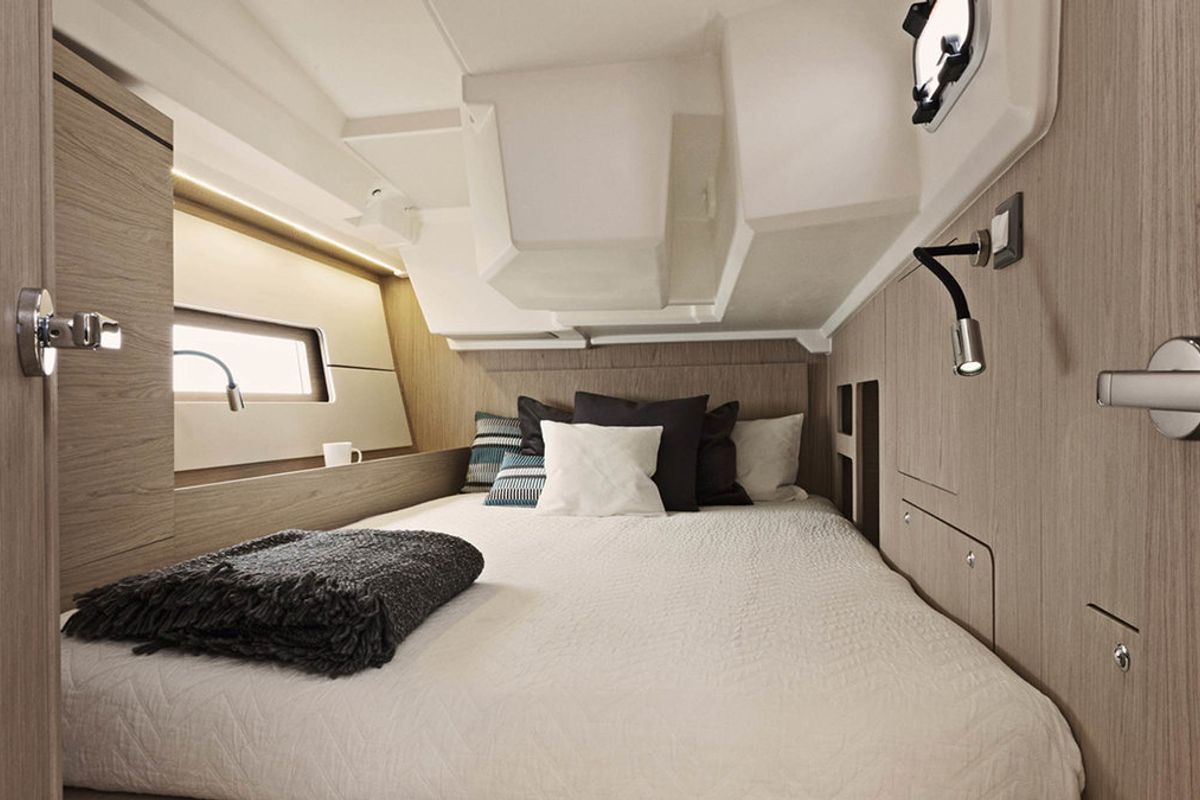 Cabin on Sunsail 46 Mon Classic, a Beneteau Oceanis 46 sailboat at Gouvia, Greece