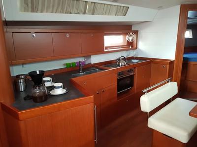 Head on Allegria, a Beneteau Oceanis 45 sailboat at Municipal Unit of Lefkada, Greece