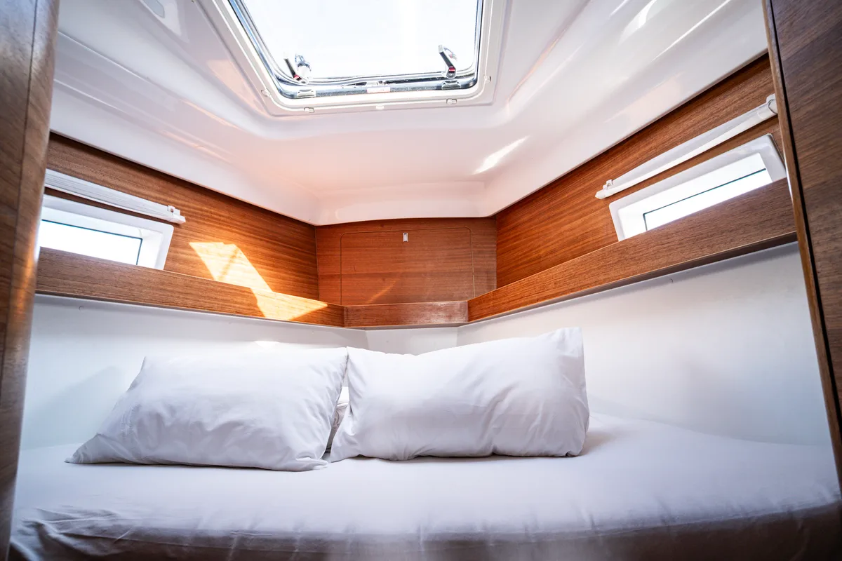 Cabin on Anastasia, a Elan Impression 45.1 sailboat at Pirovac, Croatia
